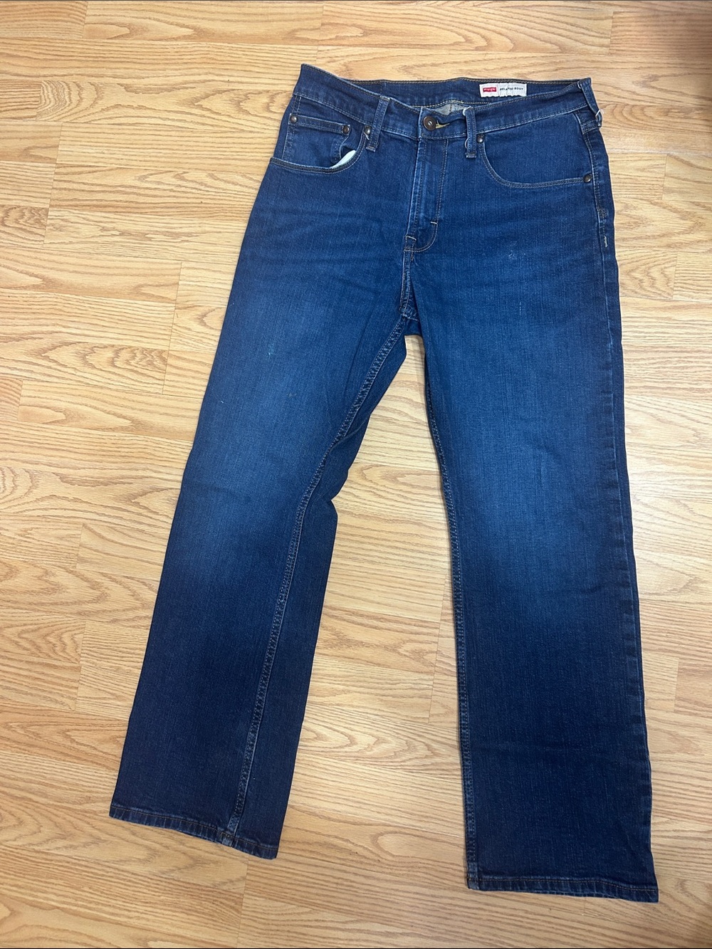 Wrangler Men's Straight Jeans in Dark Blue Denim